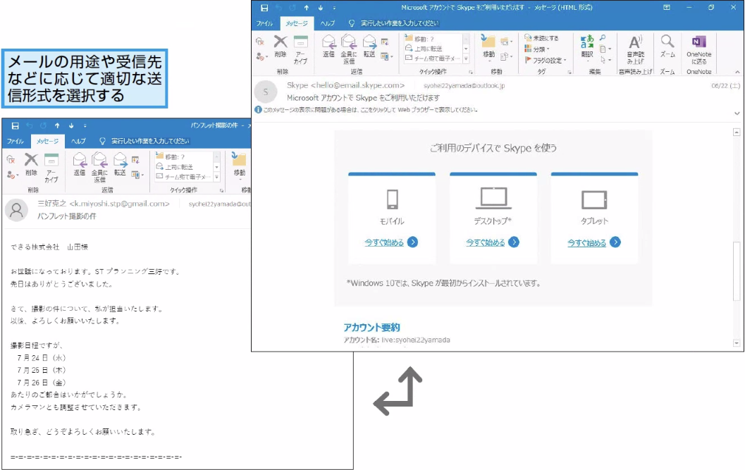 Outlookで扱うメールの 形式 とは Outlook できるネット