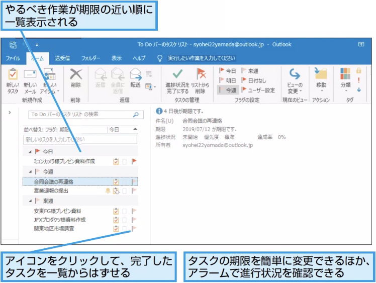 Outlookでタスクを管理する方法 できるネット