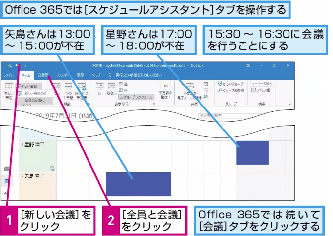 Outlookでほかの人のスケジュールを確認する方法 できるネット