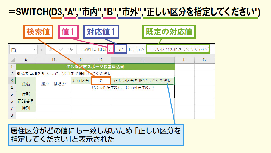 Switch関数の使い方 複数の値を検索して一致した値に組み合わせられた結果を返す Excel関数 できるネット