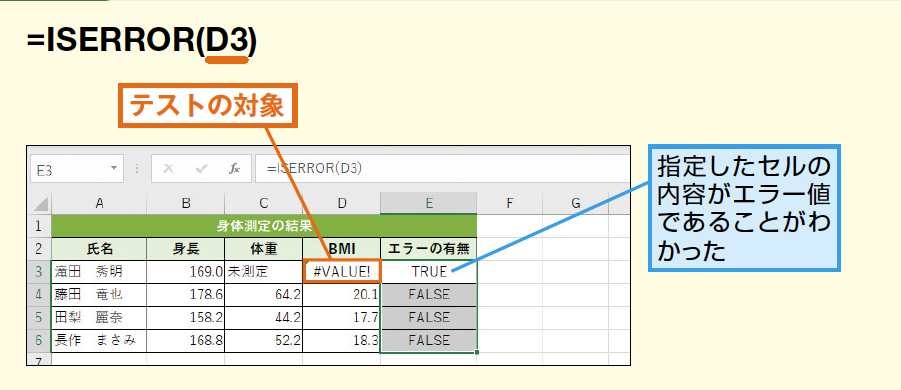 Iserror関数 Iserr関数でエラー値かどうかを調べる Excel関数 できるネット