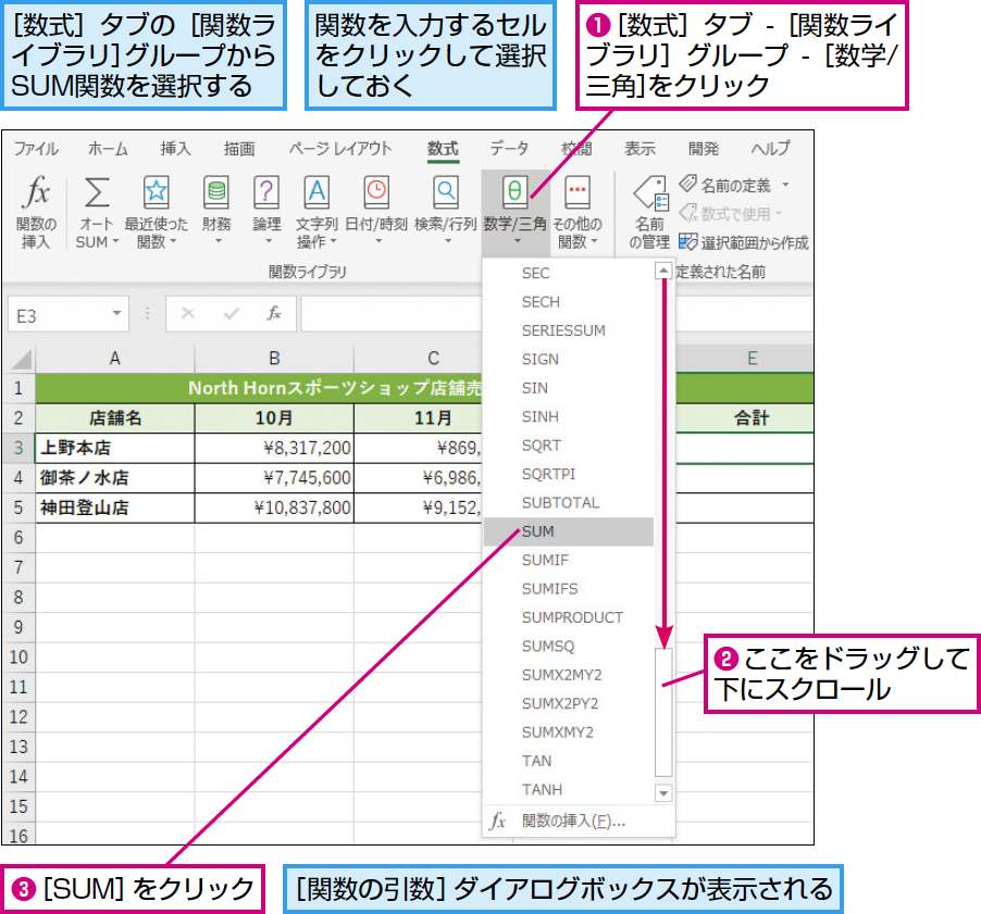 Excel関数を関数ライブラリから入力するには Excel関数 できるネット