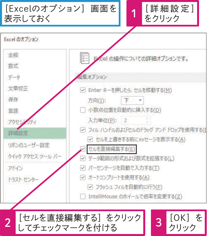 セルを編集できない！