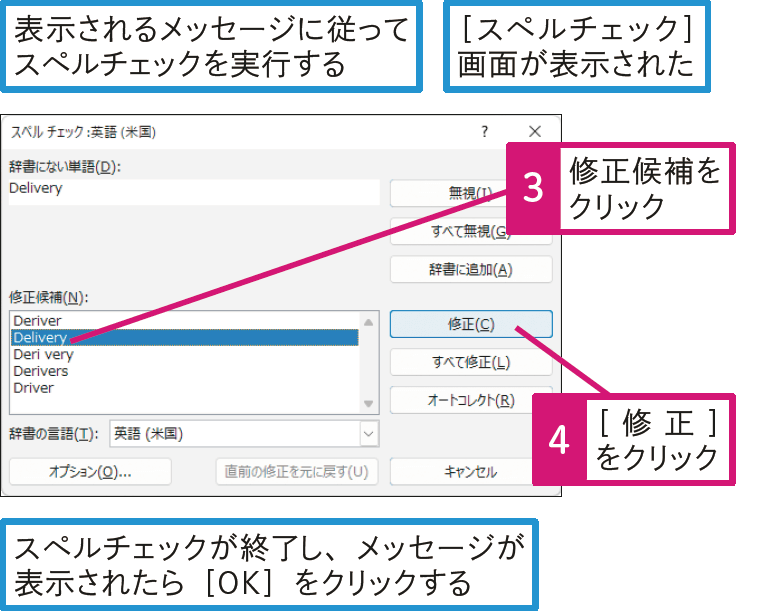 スペルミスがないかどうか調べられる？