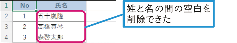 文字列の中にある空白を一括で取り除きたい