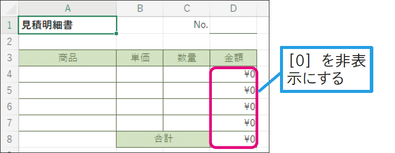 「0」を表示したくない
