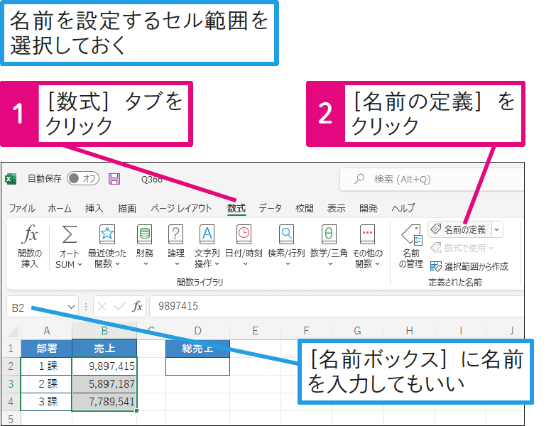 セルに分かりやすい名前を設定したい