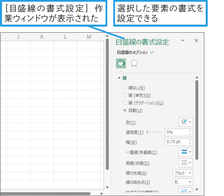 グラフ要素の書式を設定するには