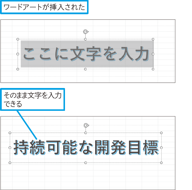 インパクトのある文字を挿入したい