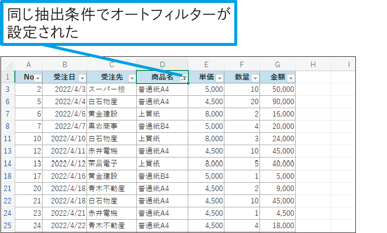 抽出条件を保存していつでも表示できるようにするには