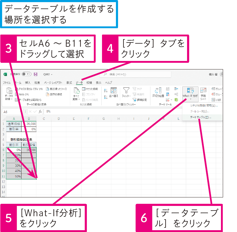 数式にさまざまなデータを代入して試算するには