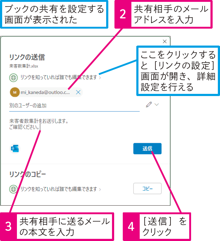 ブックを仲間と共有するには