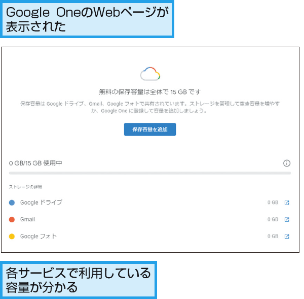GoogleアカウントでGoogleドライブの使用量を確認する方法