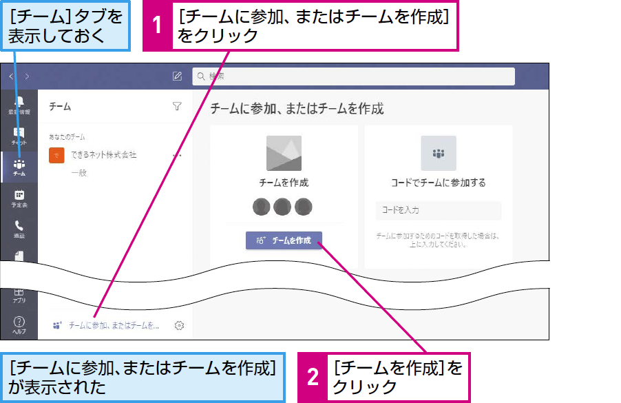 Teamsで新しいチームを作成する方法 できるネット