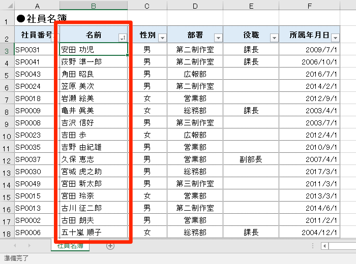 エクセル時短 五十音順じゃなく指定した順で 独自の並べ替えは ユーザー設定リスト で解決 エクセル時短 できるネット