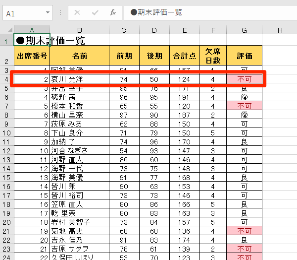 条件 付き 書式 行