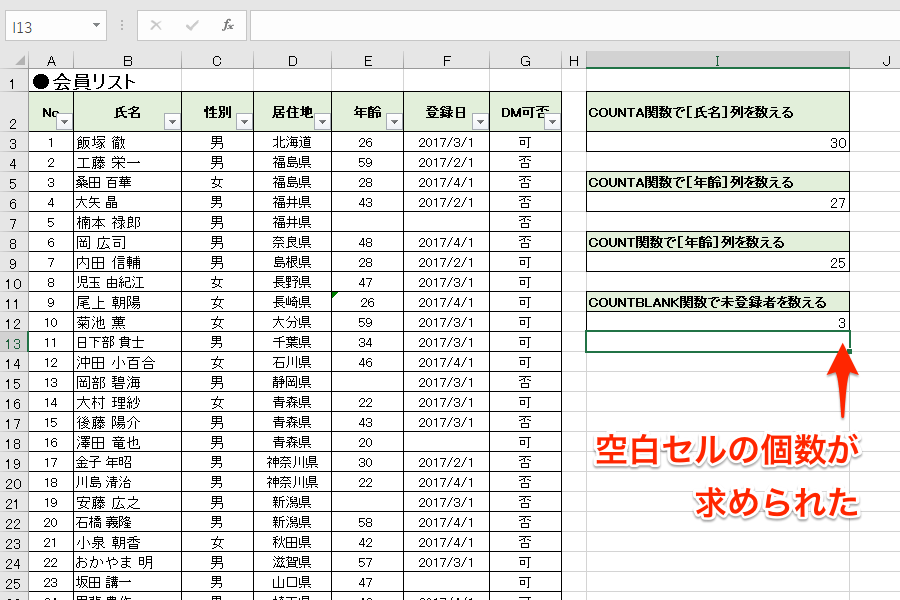 エクセル時短 クリックしながら数えてない データの個数はこの方法で求める エクセル時短 できるネット