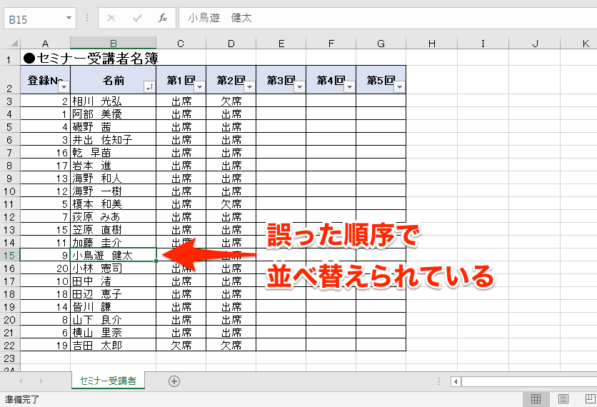 エクセル時短 氏名や地名の並べ替えがおかしいときに ふりがな だけを修正する方法 エクセル時短 できるネット