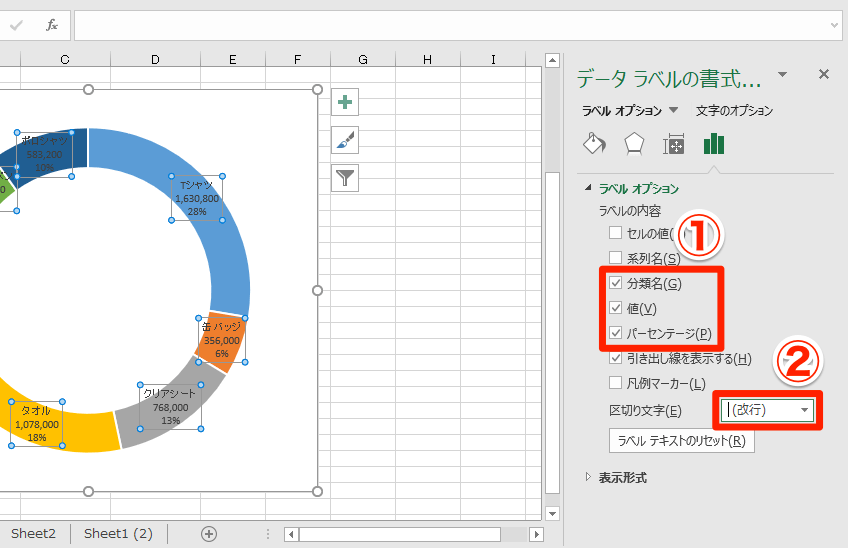 エクセル時短 円グラフを見やすく 割合を上手に表現するドーナツグラフの基本ワザ エクセル時短 できるネット