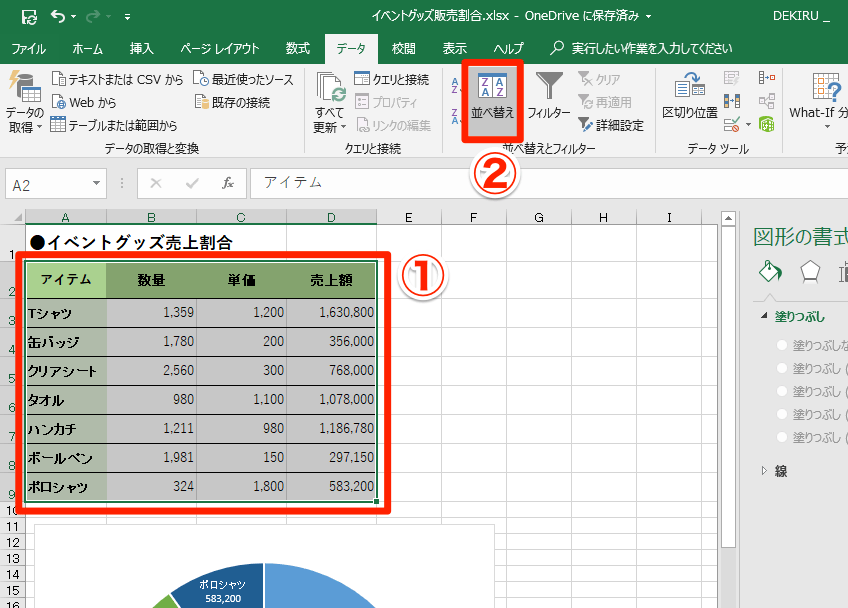 エクセル時短 円グラフを見やすく 割合を上手に表現するドーナツグラフの基本ワザ エクセル時短 できるネット