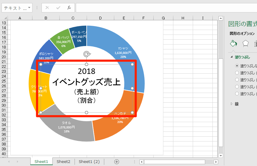 エクセル時短 円グラフを見やすく 割合を上手に表現するドーナツグラフの基本ワザ エクセル時短 できるネット