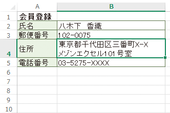 エクセル 行の高さを自動調整する