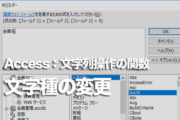 Accessの関数でひらがなで入力されたふりがなをカタカナに直す