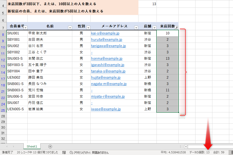 Countifs関数の使い方 Excel関数 できるネット