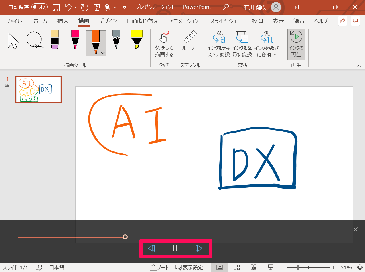 【Office 2021】手描きの文字や図形をアニメーションに！ PowerPointの新機能「インクの再生」