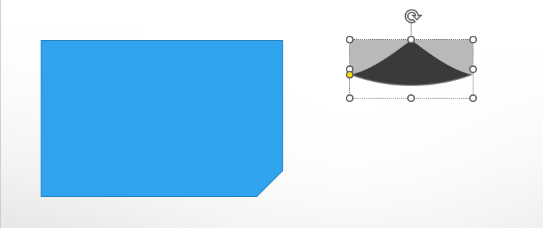 【パワポデザイン】紙の角がめくれたような図形を作る方法。ページカール付きボックスで見た目にひと工夫