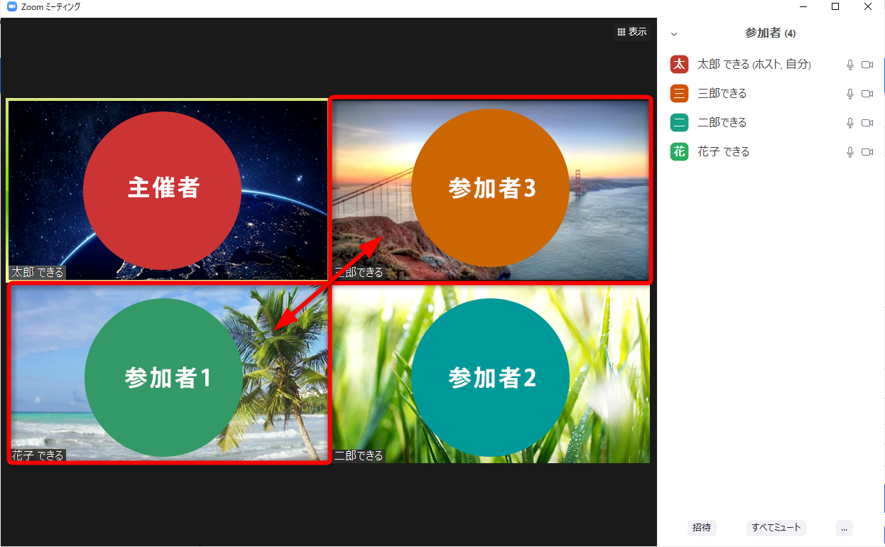 Zoomで参加者の映像を並べ替えるカスタムギャラリービューの使い方 上座表示 もできる できるネット