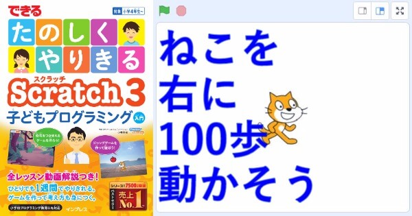 キャラクターを動かそう できる たのしくやりきる Scratch3 子どもプログラミング入門 動画と見本 できるネット