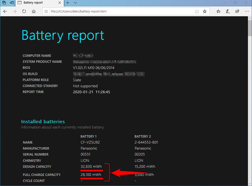 ノートPCのバッテリーのヘタリ具合を確認する方法。Windows標準のBattery reportを使う【Windows Tips】